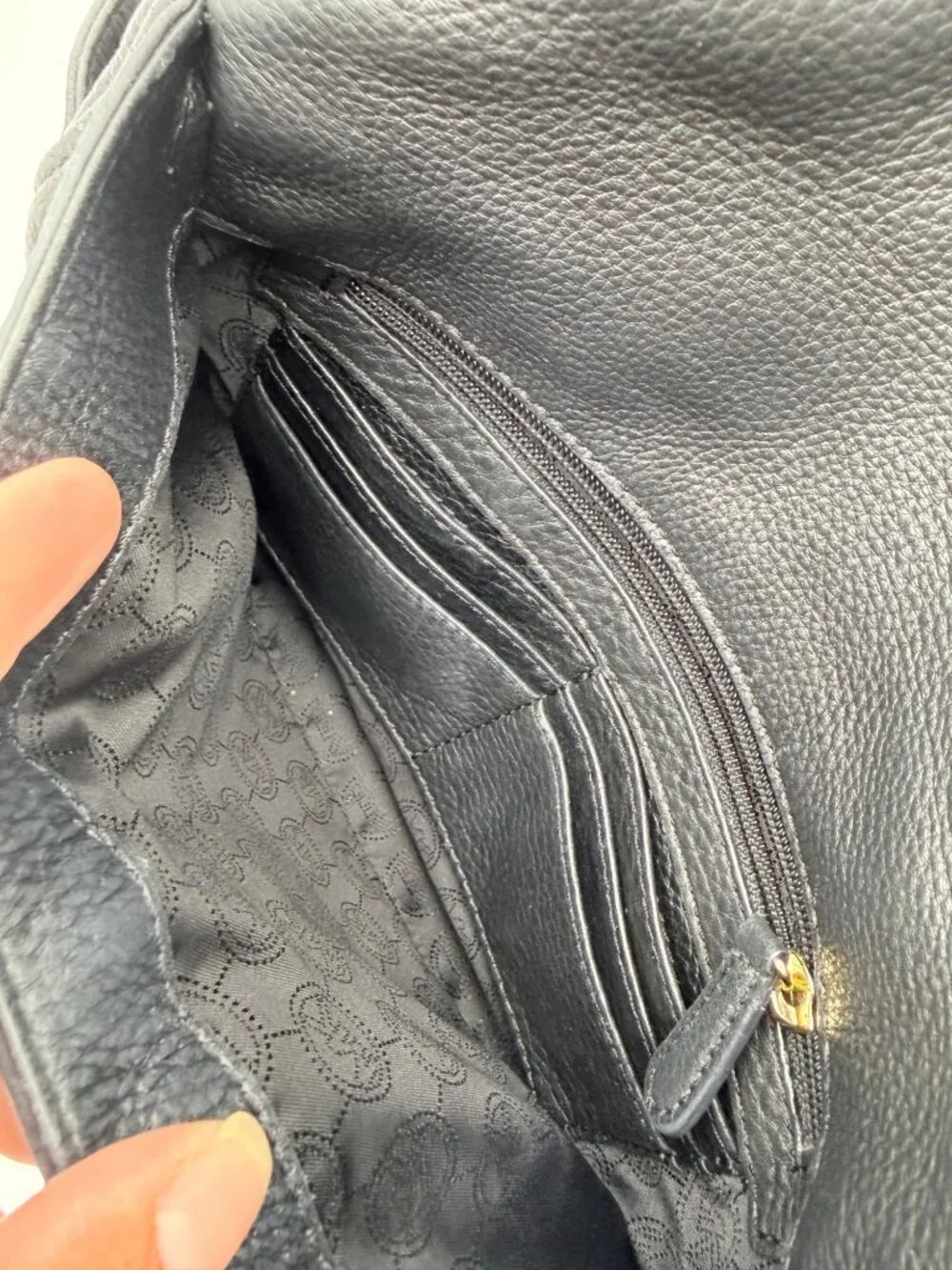 Michael Kors Women’s Black Pebbled Leather Satchel Bag  Tassel & Gold Hardware